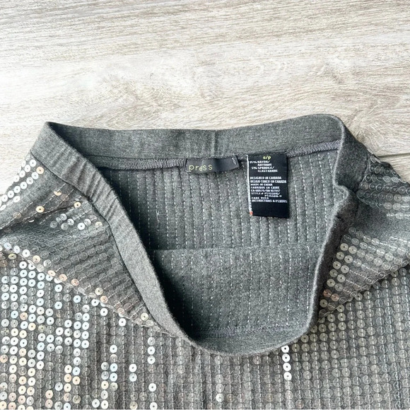 Press Sequin Knitted Straight Midi Skirt - Picture 6 of 11